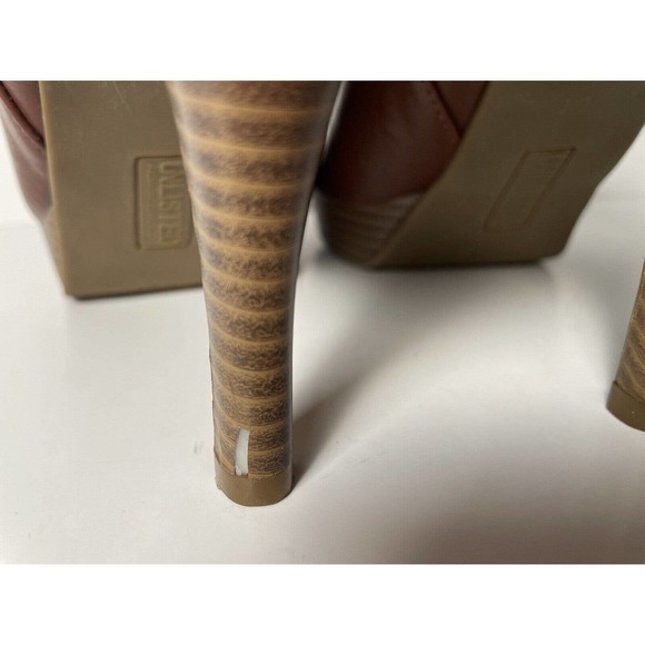 Kenneth Cole Platform Stiletto Booties US Size 10 M Red Brown Stretch Unlisted - Picture 7 of 7